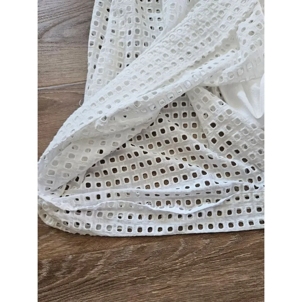 Kate Spade White Eyelet Midi Skirt Size XXL
